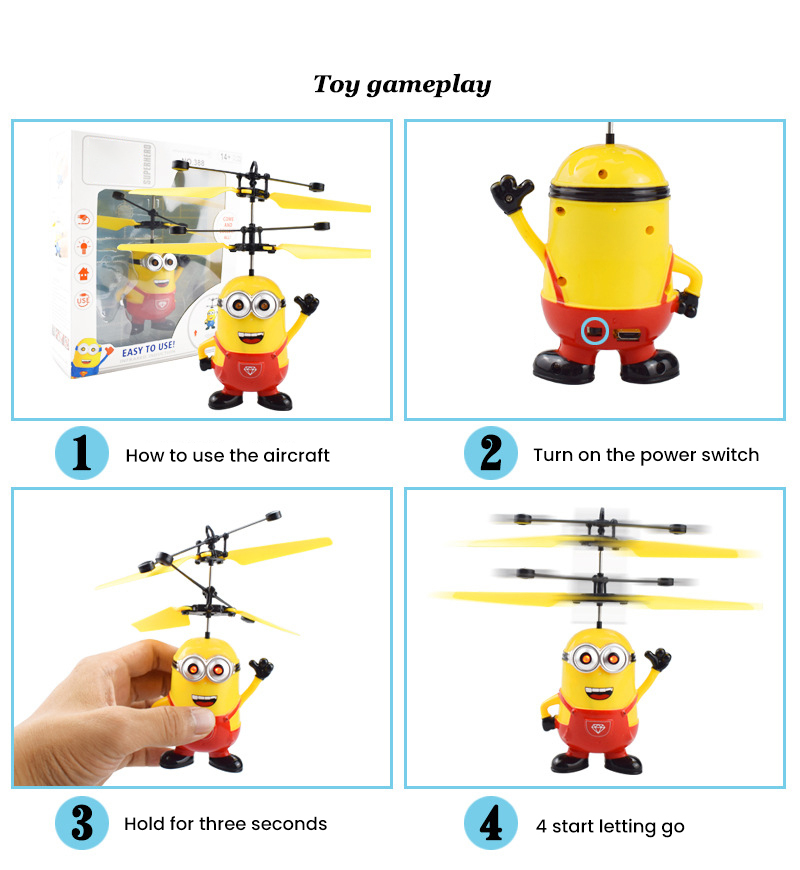 Hand Gebaar Inductie Voertuig Lichtgevende Schorsing Afstandsbediening Helikopter Opladen Vliegende Inductie Kinderspeelgoed