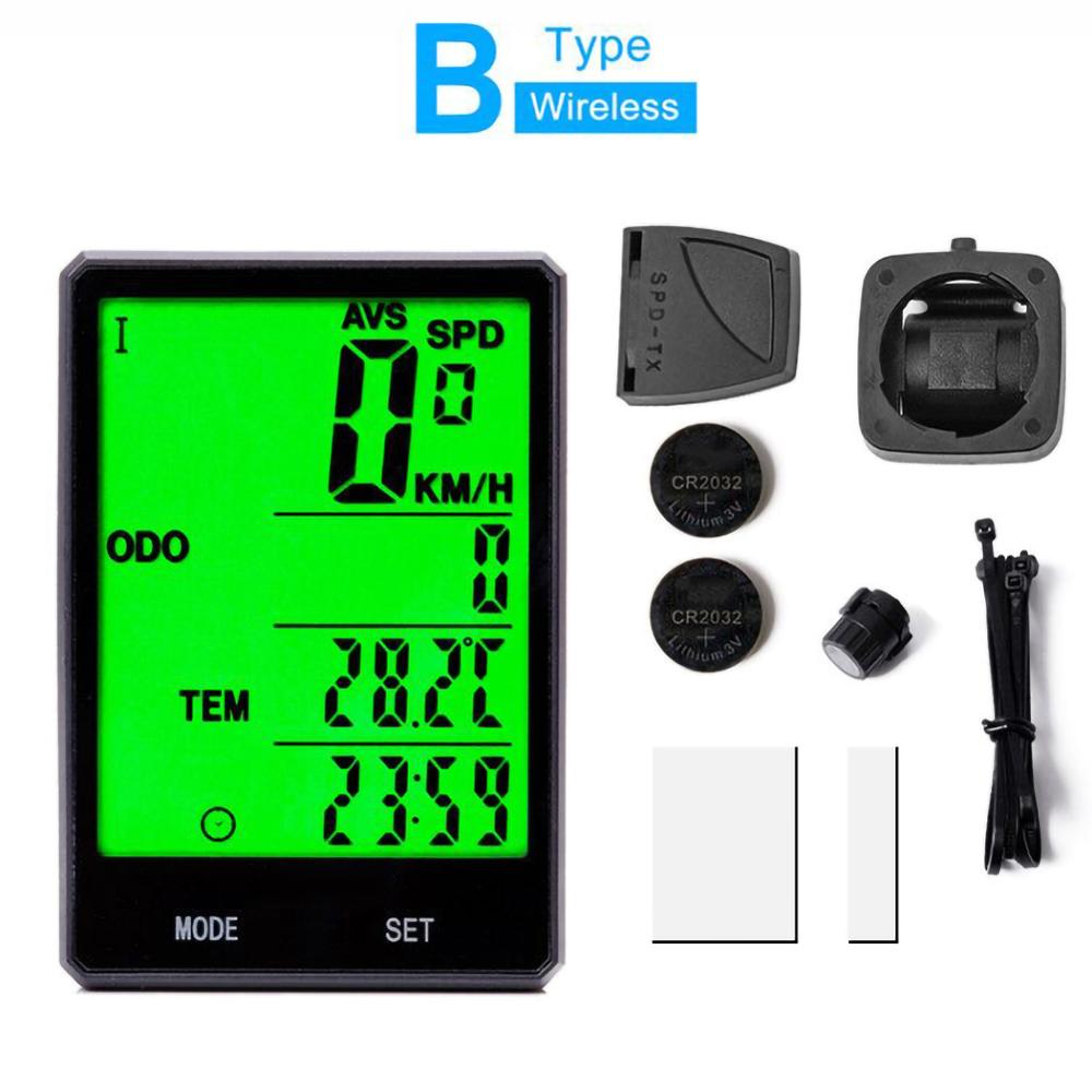 Waterproof Wireless Wired Digital Bike Ride Speedometer Odometer Bicycle Cycling Speed Velocimeter Counter Code Table Computer: bracket wireless