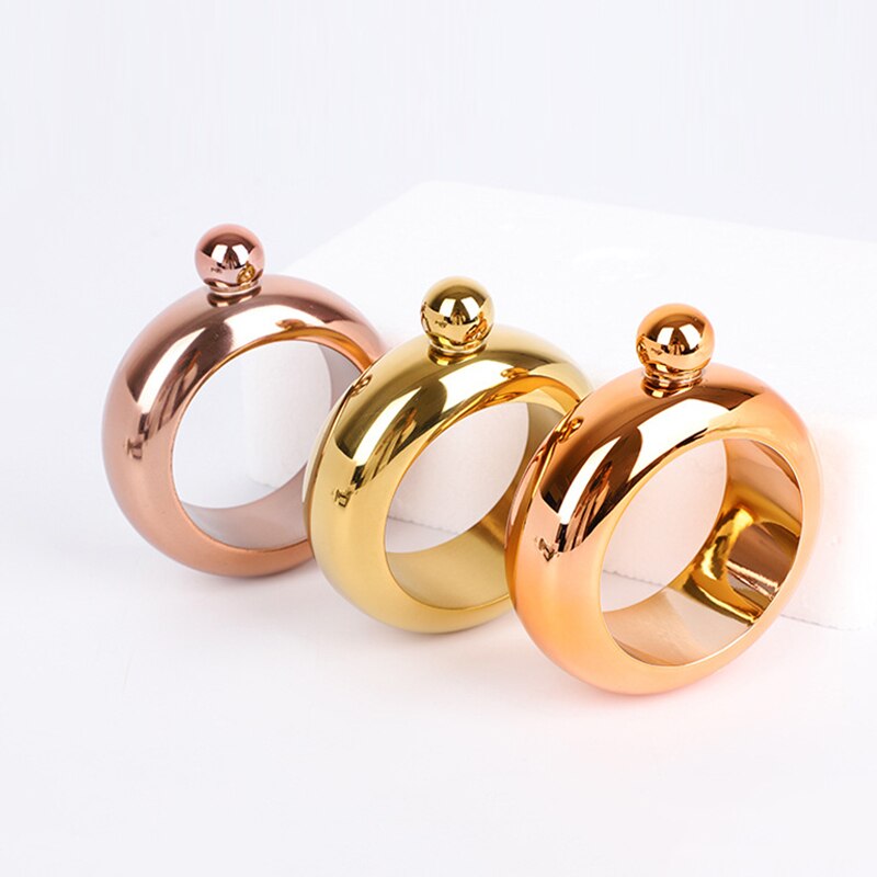 Portable Mini Hip Flask Bangle Bracelet Hip Flask With Funnel Stainless Steel Alcohol Whiskey Metal Hip Flask Pocket Flagon