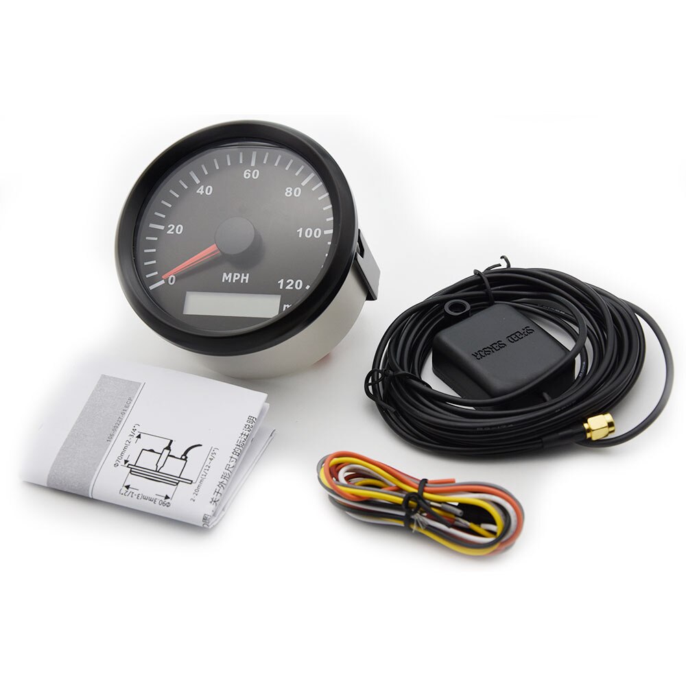 85mm 120MPH Waterproof GPS Speedometer Odometer Mileage Adjustable with Turn indicator Backlight for Car Motorcycle 9-32V