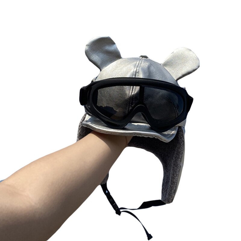 Sombrero y gafas de Trapper Vintage para hombre y mujer, accesorios de disfraz, con orejeras de piel, gorro de Trapper Flyer, recuerdo de de cumpleaños