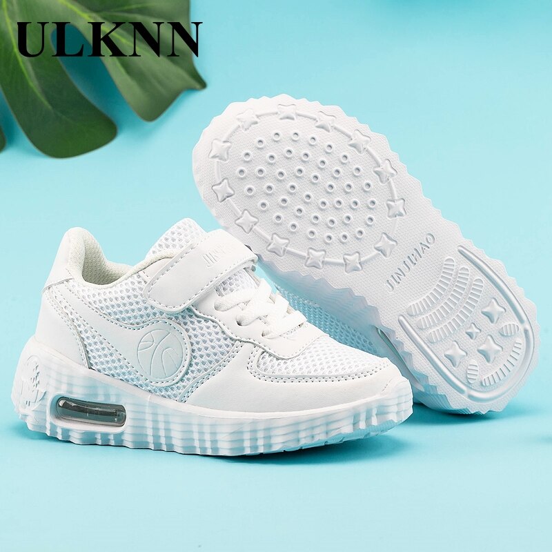 Ulknn Breathable Air Cushion Shoes Children's White Shoes Primary School Shoes Boys and Girls Sports Shoes Kids Boys Sneakers