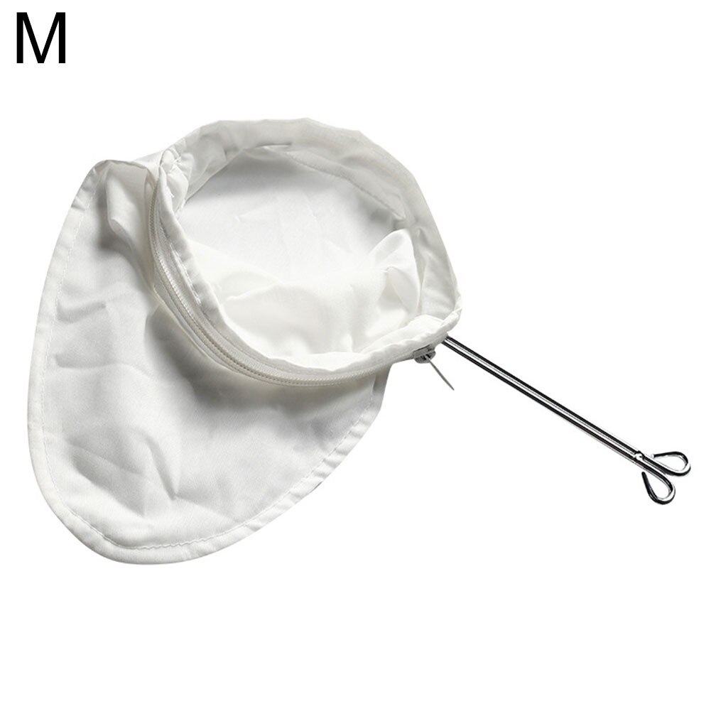 Reusable Stainless Steel Handle Cotton Cloth Strainer Coffee Tea Mesh Filter Bag: M