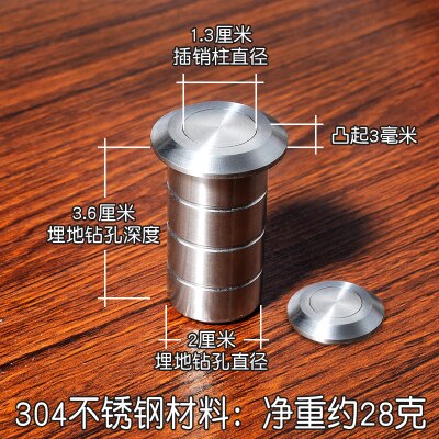 Pestillo de puerta de acero inoxidable de 6 pulgadas, tornillo cilíndrico de cerradura deslizante con orificio para el suelo, tapa antipolvo, pestillo de ventana y puerta de seguridad, Hardware de cerrojo: ground plug hole