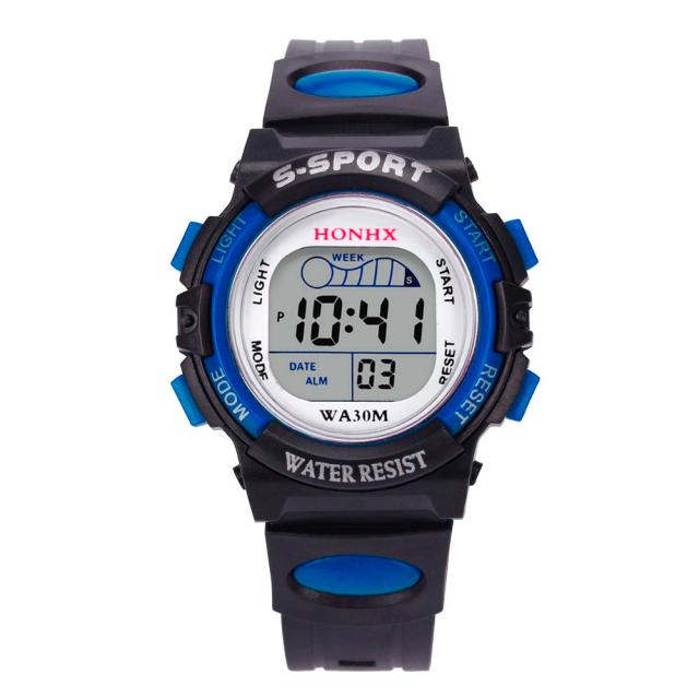 Mode Waterdichte Mannen Jongen Lcd Digitale Stopwatch Datum Siliconen Sport Polshorloge Relogio Masculino Curren Horloge Smart Horloges: Blue