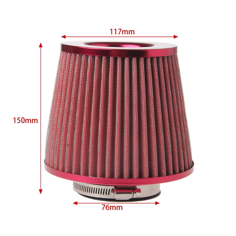Vehicle Air Intake Chrome Open Top Cone Air Filter Breather 3" Inlet Car Mechanical Supercharger Car Air Intake Piping Fittings