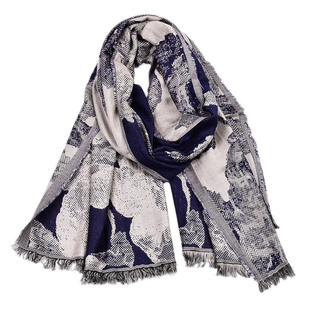 Wald Kunst Schlange Haut Druck Männer Schal Winter männer Baumwolle Schals wickelt lässig Mann Quaste Foulard Männlichen Zubehör: 3
