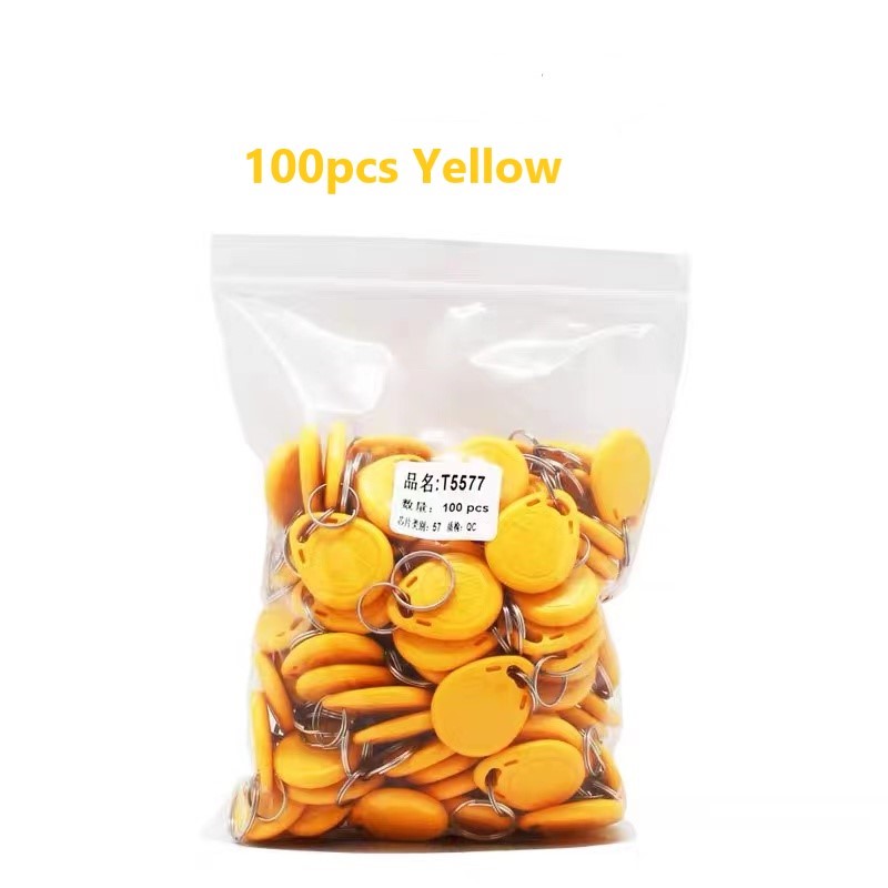 Llavero EM4305 100 T5577 de 5200 KHZ, llavero con etiqueta RFID regrabable, copia EM ID, tarjeta de proximidad, duplicado de acceso, 125 piezas: Caqui