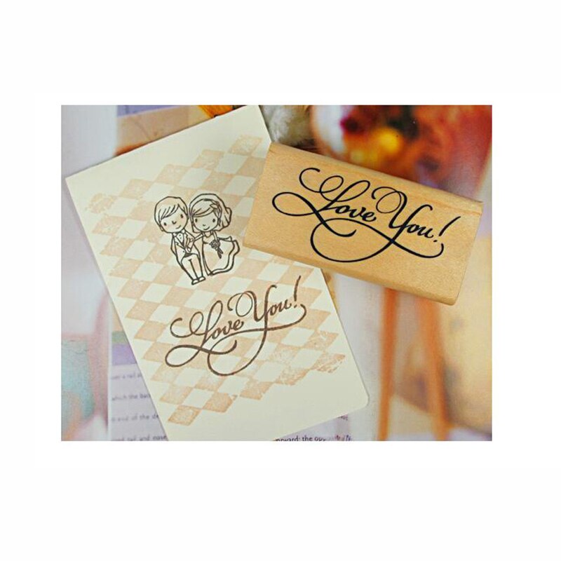 XINAHER Arts font "love" "Love you"wooden stamps diy Hand made decal stamps for scrapbooking Photo Album Craft