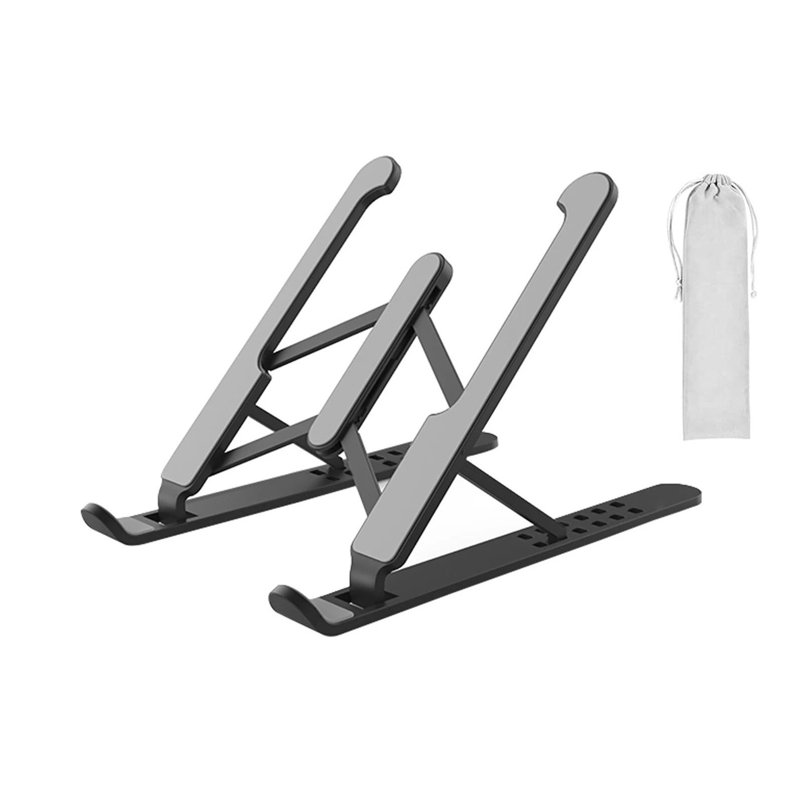 Laptop Stand Portable Tablet Holder Folding Laptop Mount Riser Portable Computer Laptop Mount: Black