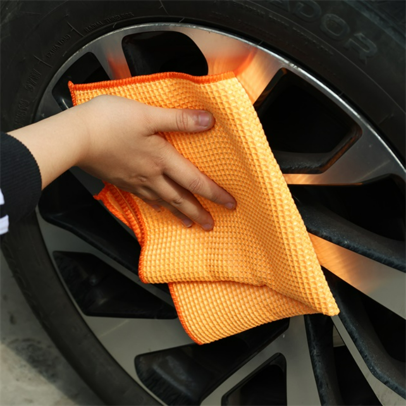 Toalla para lavado de coches, limpieza de vidrio, secado de agua, toallita de microfibra para limpieza de ventanas, tejido de gofres para cocina, baño, hogar y oficina