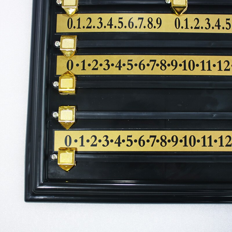 Economic plastic scoreboard with plastic slider and plastic rail for