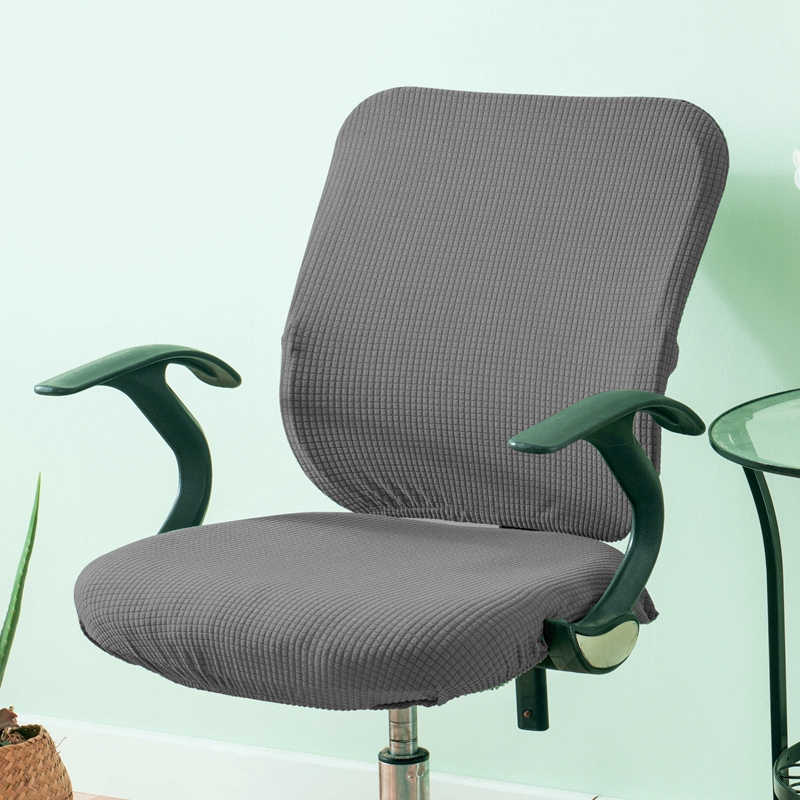 2 pièces/ensemble haute élastique Plaid velours chaise de bureau couvre épaissir ordinateur Spandex fendu housse de siège fauteuil couverture Textile de maison
