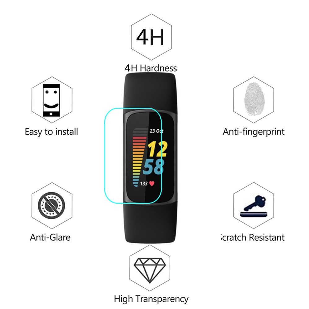 3 stuks hd transparante schermbeschermfolie voor fitbit charge 5 charge 5, zachte tpu-hydrogel, waterdicht, krasbestendig, geen glas