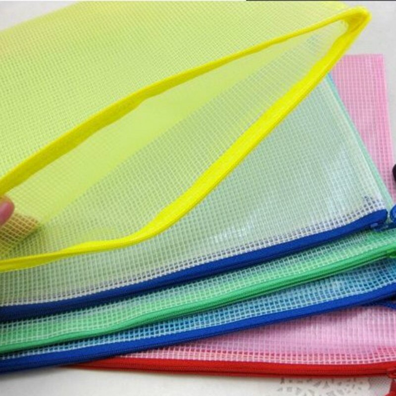 10PCS A3/A4/A5/A6 Grid Transparent Document Bag PVC Zipper file folder Pouch Filing bag Products Stationery Office Supplies