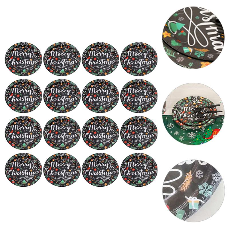 30pcs Disposable Food Plates Paper Meal Plate Fruit Dish for Christmas Party