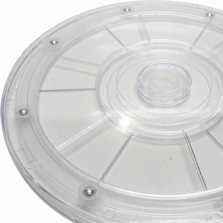 A mobília acrílica transparente da tevê da plataforma giratória manual plástica de 23 cm rotativa acessórios baixos