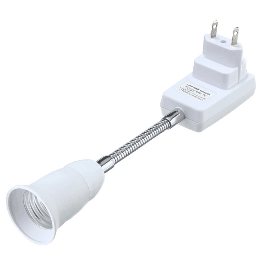 Flexibel  e27 lampa lampa sockeladapter förlänga förlängningsomvandlare väggbashållare skruvuttag jacka eu us plug adapter