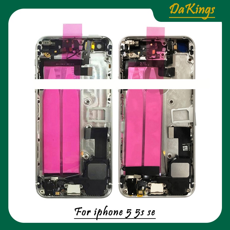 Back Middle Frame Chassis for iPhone5 SE Full Housing Assembly Battery Cover Door Rear with Flex Cable
