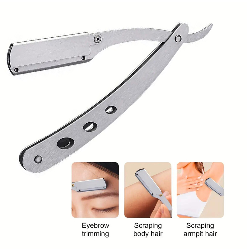 Old style shaver, manual men's shaver, washable stainless steel hairdressing and shaving razor