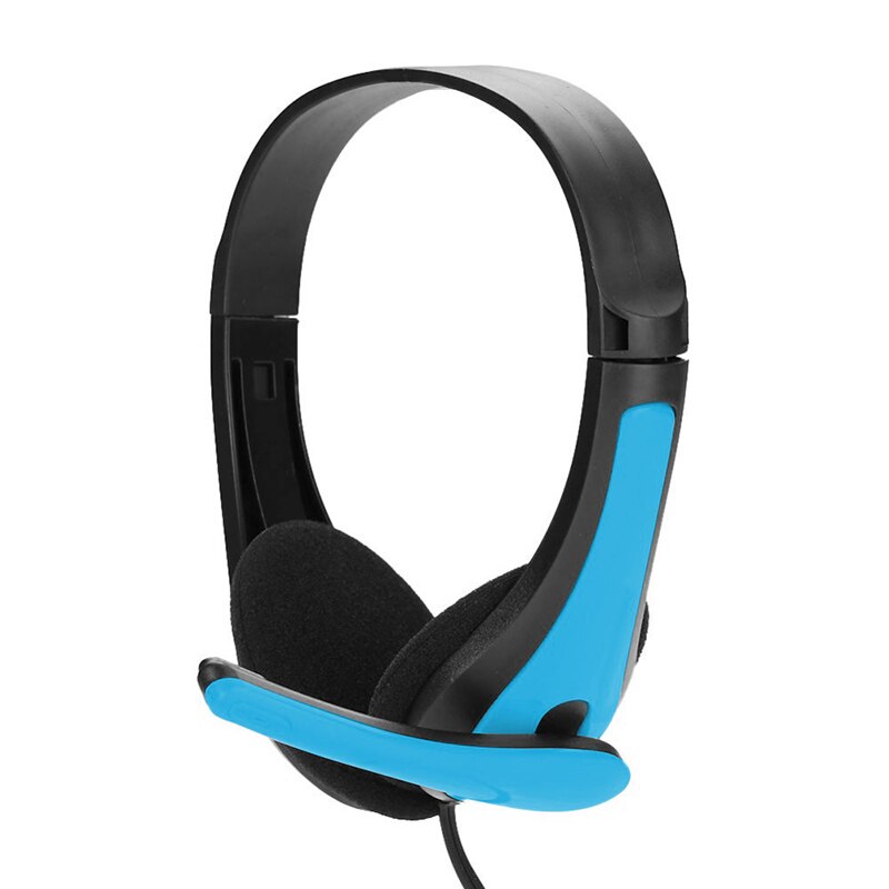 3.5mm gaming stereo hodetelefoner med lys mikrofon gaming stereo hodetelefon dyp bass øretelefon med mikrofon for pc dataspiller: Blå