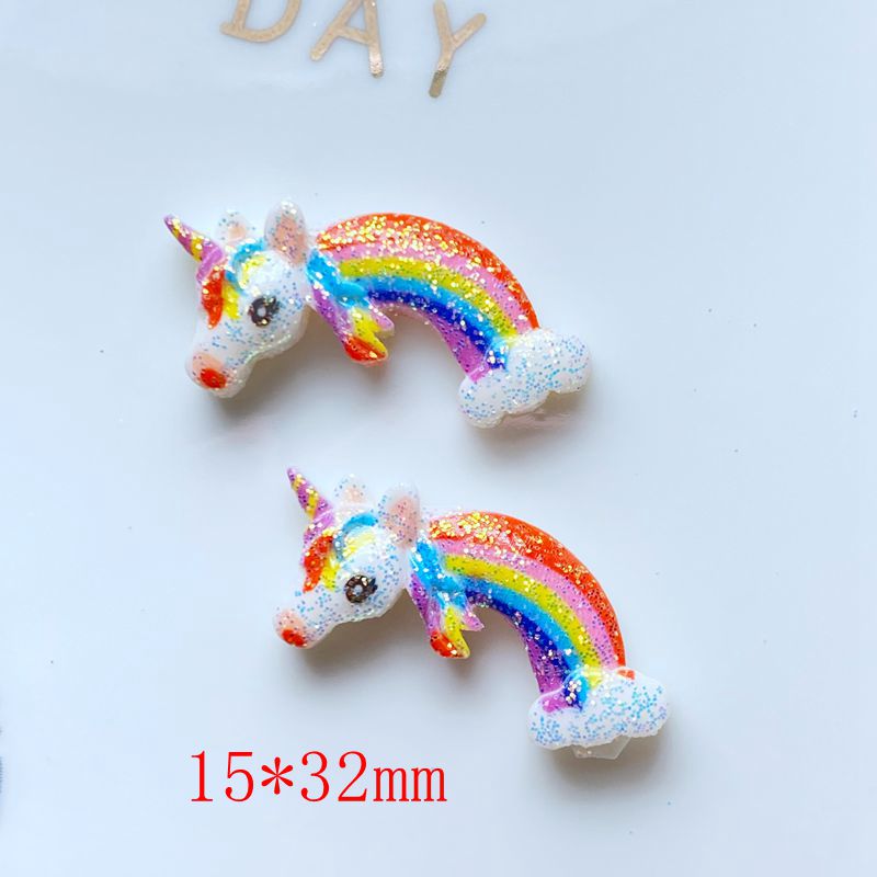 10Pcs Hars Leuke Gemengde Heldere Regenboog Serie Platte Achterkant Cabochon Plakboek Kawaii Diy Embellishments Accessoires: R