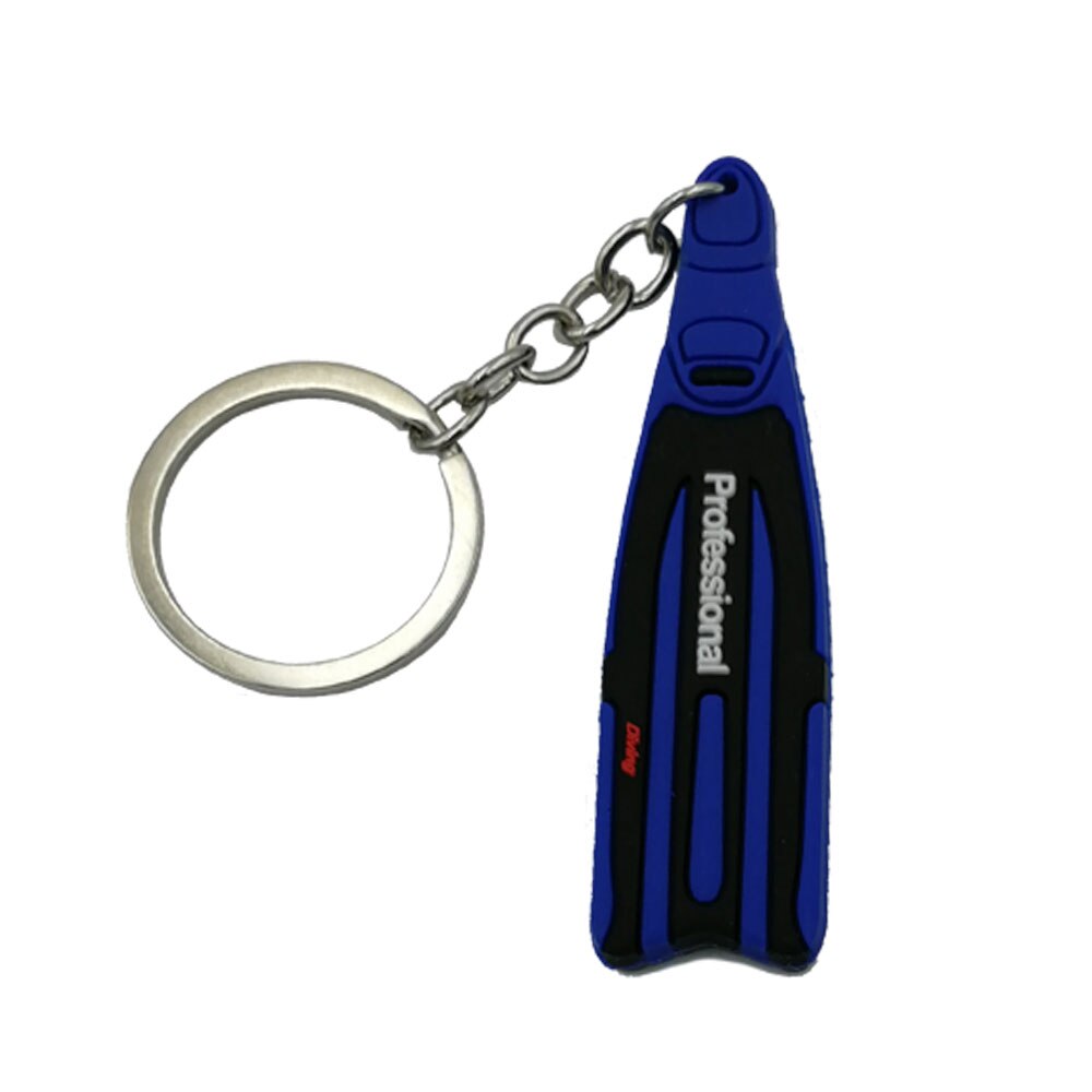 Llavero con forma de aleta de buceo, minillavero de 4 colores para buceador, natación,: Azul