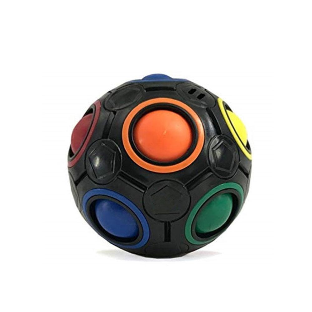1Pcs Lichtgevende Bal Stress Reliever Regenboog Bal Stress Cube Puzzel Speelgoed Reliever Fun Bal Regenboog Onderwijs U1O5