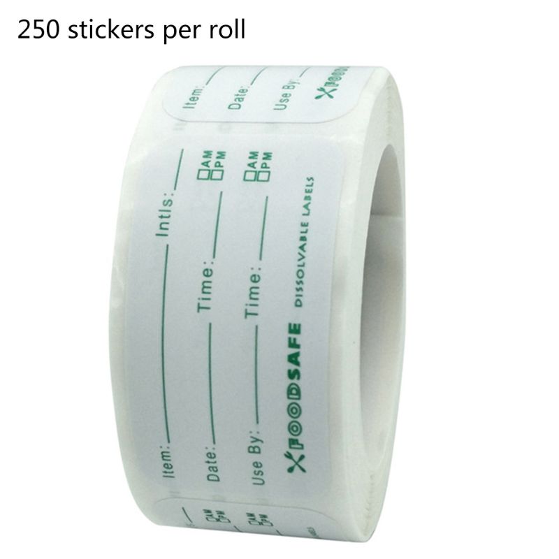 250pcs/roll Kitchen Food Storage Labels Refrigerator Freezer Adhesive Sticker Home Restaurant Use Baking Package Stickers