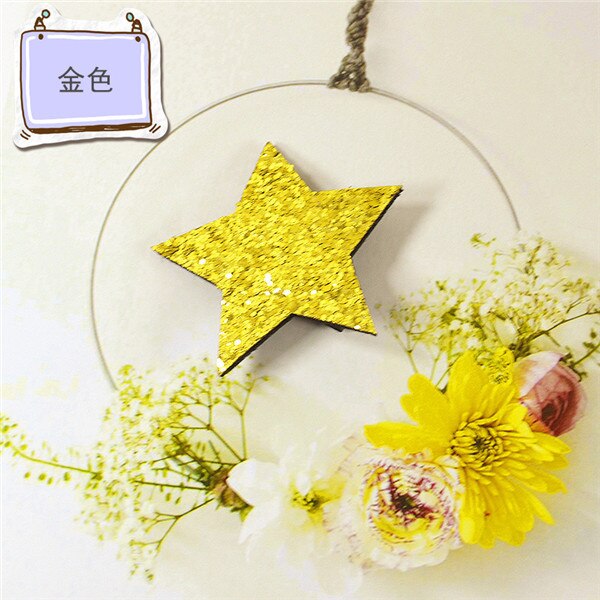 Shiny Sythetic Leather Star Barrette For Kid Girls Bling Leather Children Hair Clips Toddlers Hairpins Hair Accessories: Gold