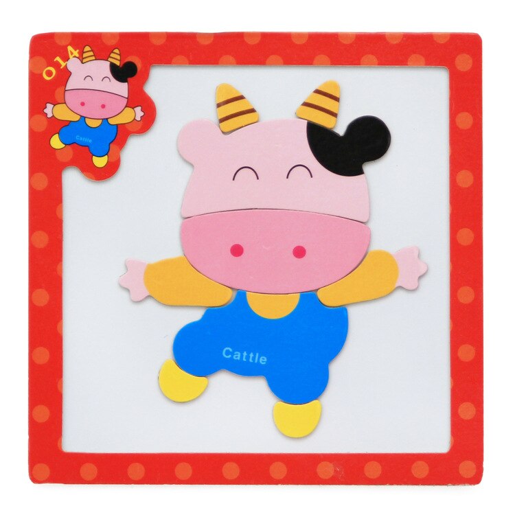 3D Wooden Children's Cartoon Puzzle Magnetic Model Puzzle Toys Children Early Childhood Educational Toys: Orange