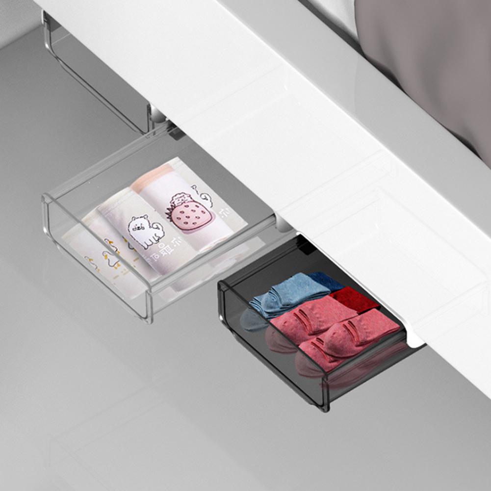 Drawer Style Under Desk Storage Box Self-adhesive Hidden Office Home Organizer
