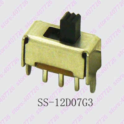 20PCS Mini Slide Switch On-OFF Micro Toggle Switch 1P2T H=1.5/2/4MM Miniature Horizontal Slide Switch SMD/DIP: SS-12D07G3