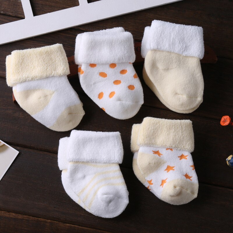 Neueste 5 teile/los Baby socken Weiche Baumwolle Baby Mädchen Jungen Socken Reine Baby Zubehör freundlicher Socken: Baby Socken 3 / 0-6M