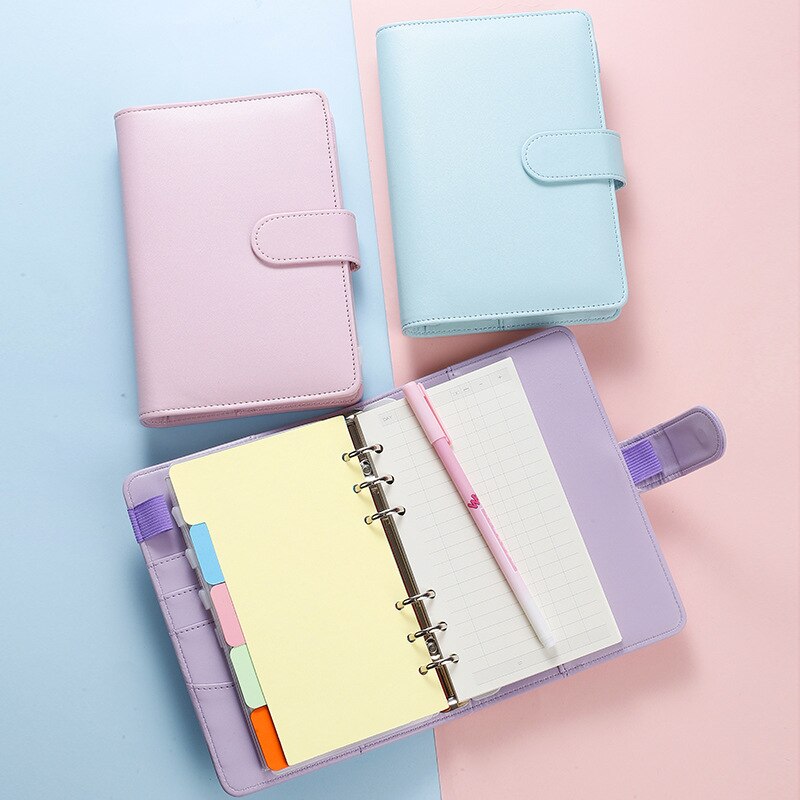 A6 Pu Loose Leaf Binder Losbladige Kern Diy Bindmiddel Notebook Cover Note Book Journal Kantoor School Briefpapier