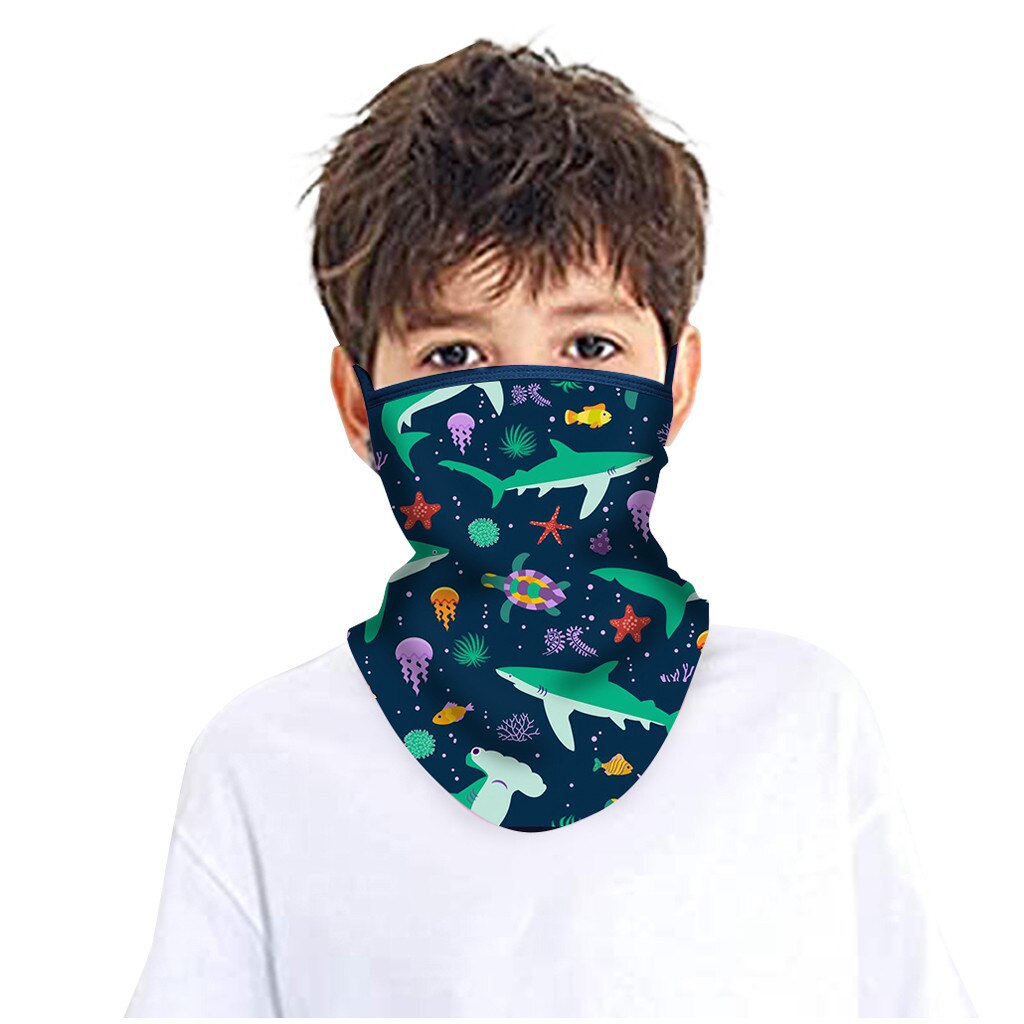 Hiking Cycling Sport Bandana Half Face Mask Children's Rave Bandana Neck Gaiter Tube Headwear For Boys And Girls Face Scarf: E