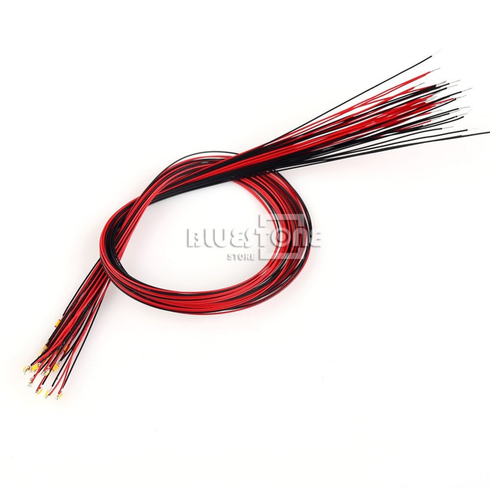 20Pcs T0603WM Pre-soldered micro litz wired leads Warm White SMD Led 0603