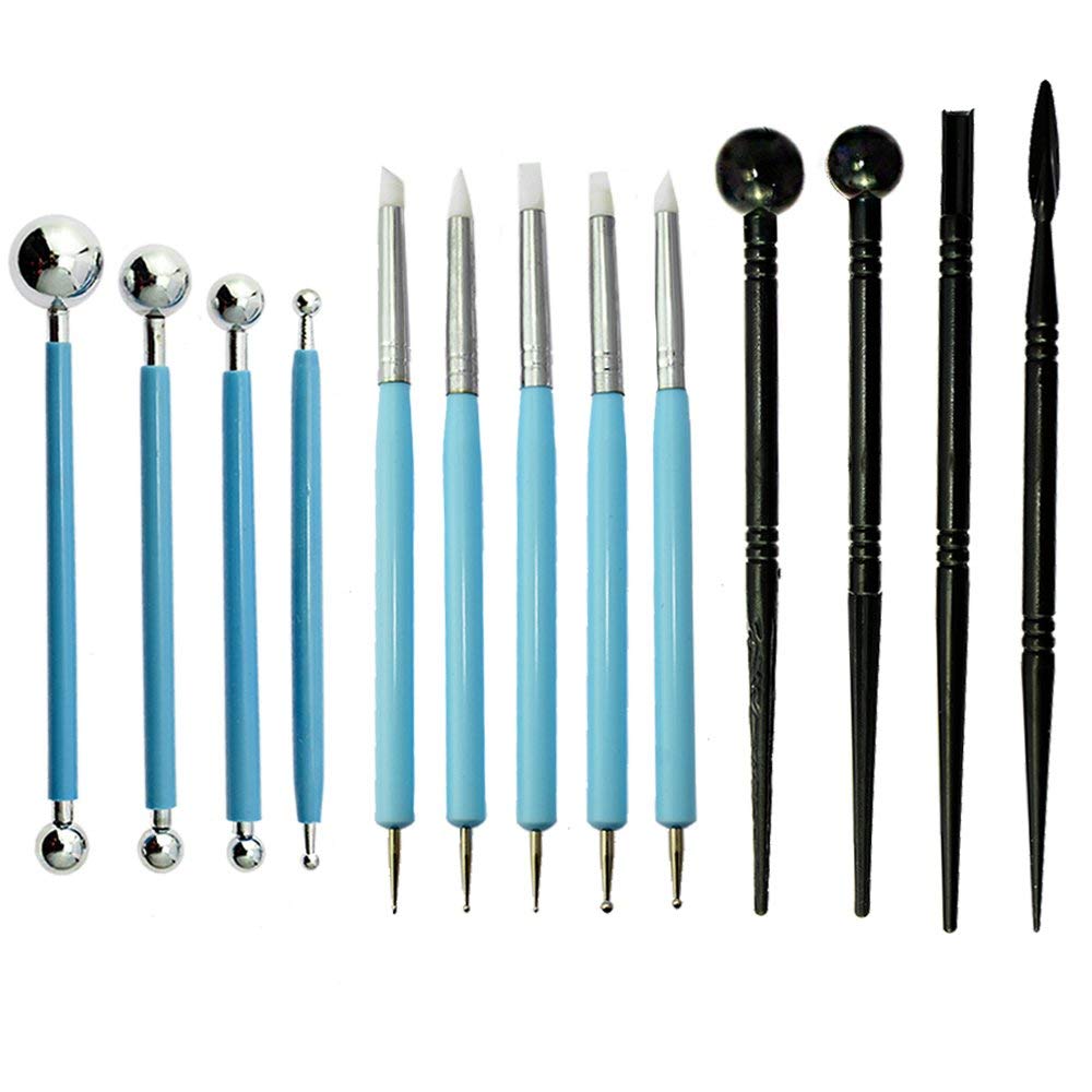 13Pcs Fondant Cake Modellering Set Polymer Clay Sculpting Gereedschap Cake Decorating Sugarcraft Carving Cutter Pen Tips Nail Art 78003