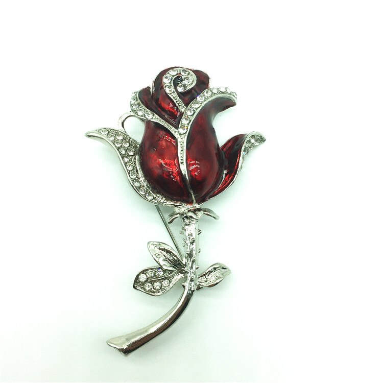Dames 16 gb usb flash drive kristal bloemen Geheugen opslag diamant rose broche usb flash drive 8 gb pen drive USB Flash: 8GB / Red