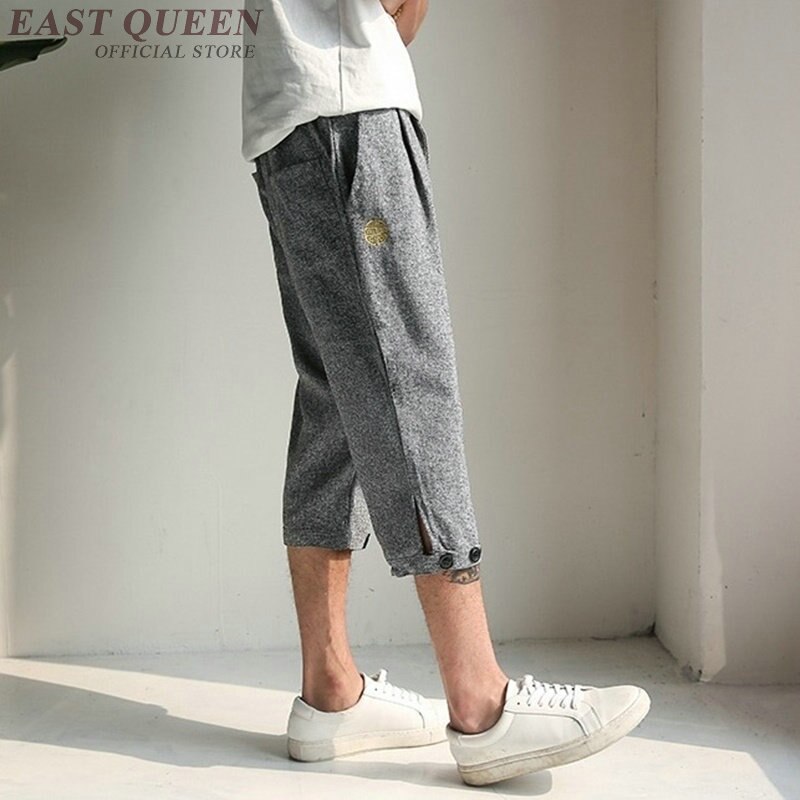 Bijgesneden broek voor mannelijke traditionele chinese kleding voor mannen chinese broek mannen chinese cultuur tradities AA3873 Y EEN