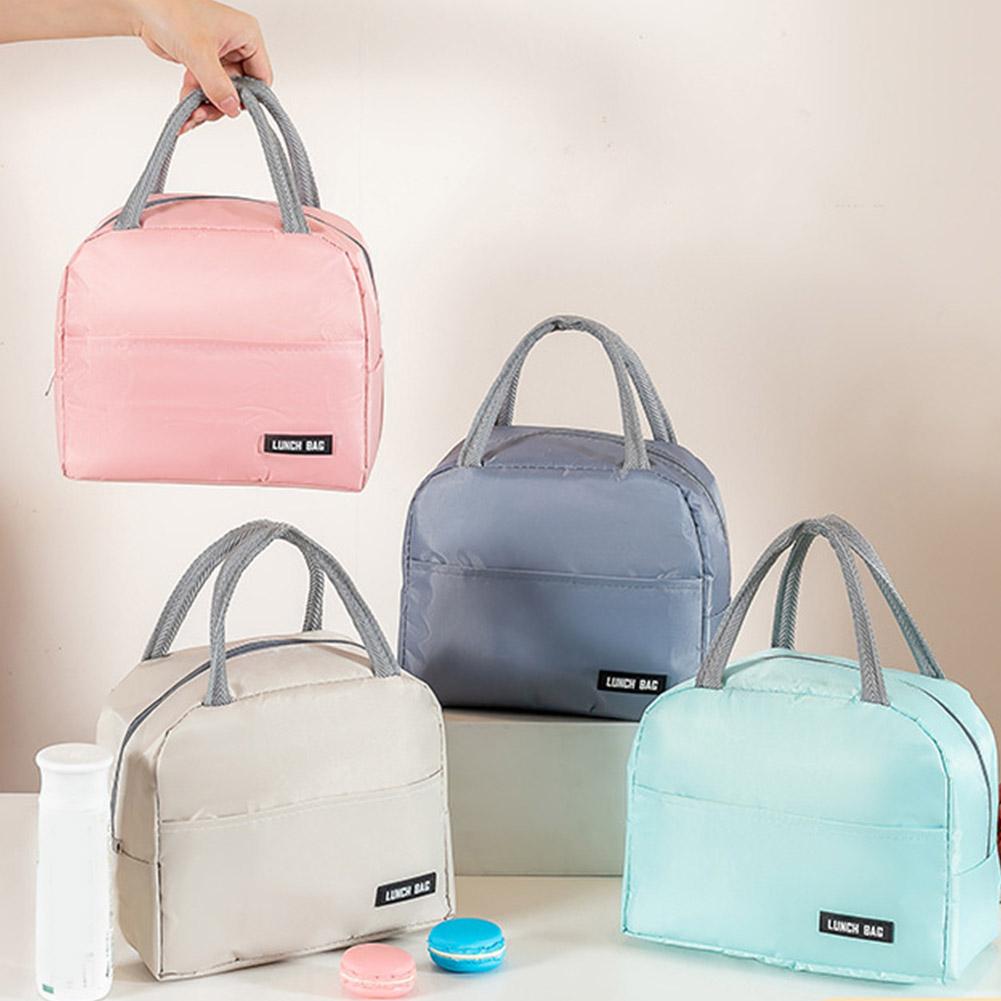 Lunch Bag Oxford Cloth Lunch Bag Insulated Lunch Box Bag with Leakproof Aluminium Foil Lining Mouth with Zipper