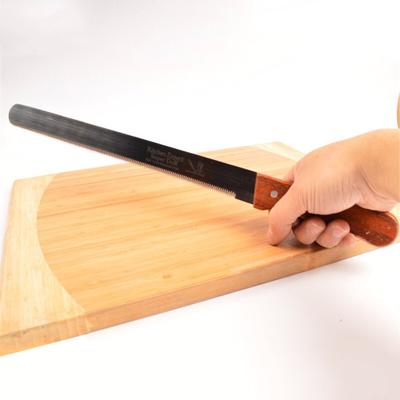 Rustfritt stål brødkniv sag kake skjæreverktøy baking toast kniv grov tann fin tann kake sag kniv snack dessert skjærer
