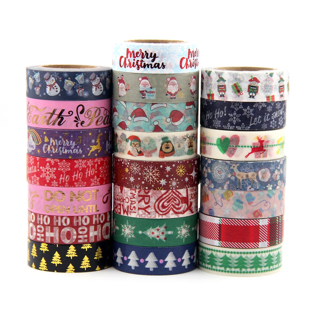 Ruban adhésif Washi pour masquage de joyeux noël, décoration pour étiquette Scrapbooking, Diy bricolage