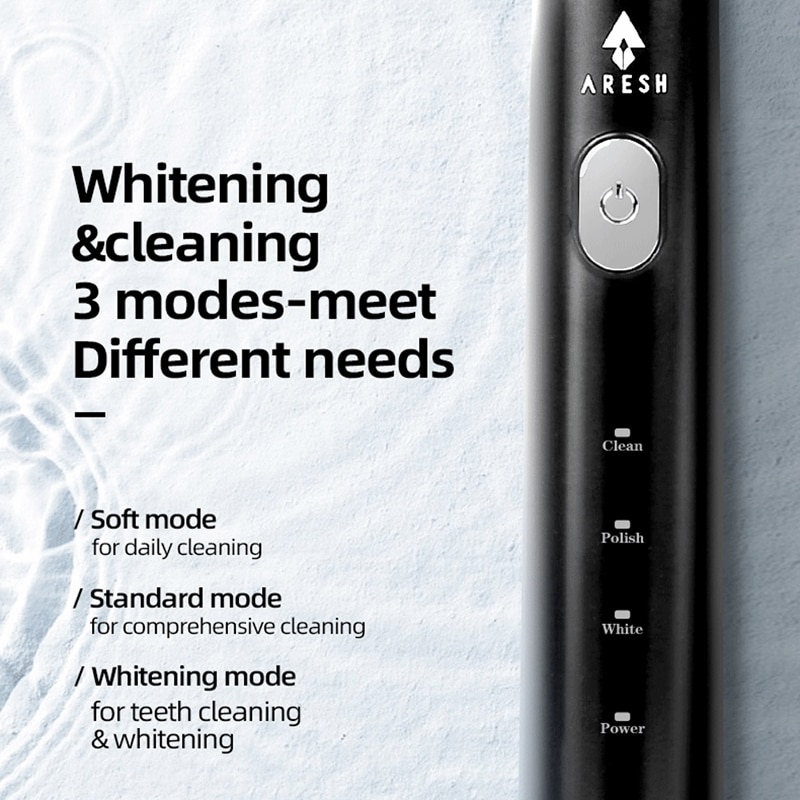 ARESH A1 Electric Toothbrush Smart Rechargeable Sonic Toothbrush 3 Mode Adult Timer IPX7 Waterproof Automatic Ultrasonic Brush