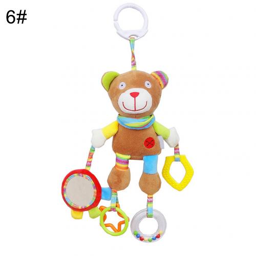 Geboren Baby Krippe Hängen Cartoon Tier Plüsch Puppe Hand Glocke Infant Rassel Neue