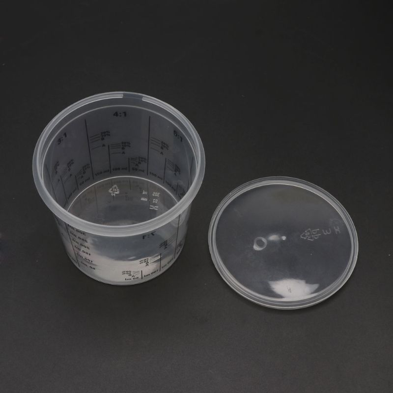 5Pcs 400ml Disposable Graduated Clear Plastic Paint Mixing Cups Calibrated Mixing Ratios Measuing Cups For Liquids Paint