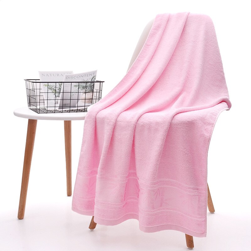 Toallas de baño de fibra de bambú 100% para hombres y mujeres, paño de microfibra suave de felpa para adultos, súper absorbente para el hogar: Rosa