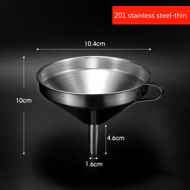 11/13/15cm Kitchen Stainless Steel Funnel Filling Funnel Seperatory Oil Beer Coffee Water Flask Soup Thicker Funnel Tools: 201 Thin 11cm