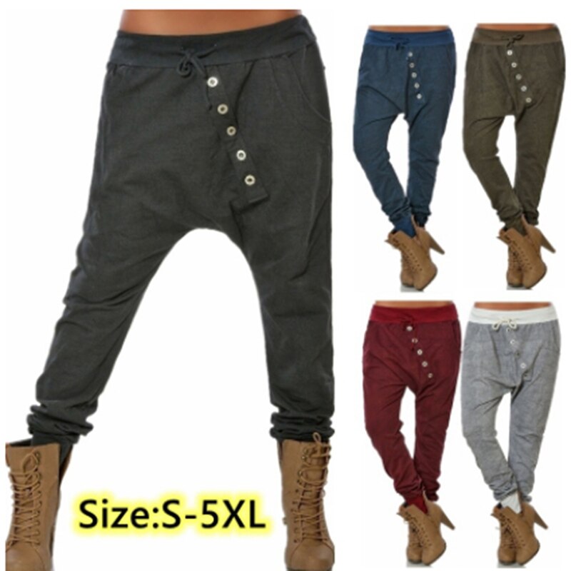 Plus Size S-4XL Womens Sport Pants Full Length Harem Pants Loose Sweatpants Streetwear Women Joggers