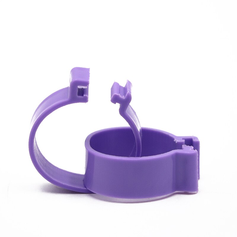 200 Stuks Kip Voet Ringen 20Mm Pluimvee Been Digitale Label Gesp Ring 6 Kleuren Zonder Woorden Plastic Kuiken Eend gans Apparatuur: Purple